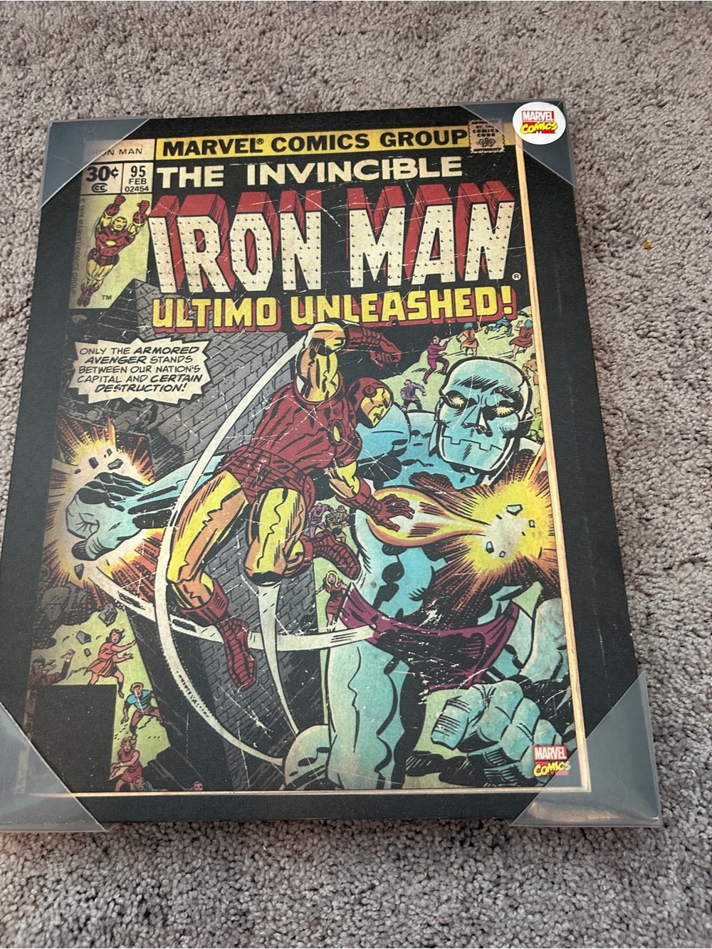 The Invincible Iron Man Comic Art Print - Bold Red & Gold